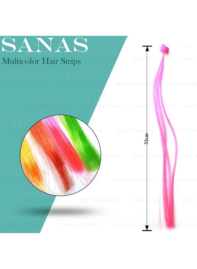 Sanas شعر مزيف 6 قطع إكسسوارات شعر ملونة للأطفال شعر صناعي للنساء والفتيات إكسسوارات شعر متعددة الألوان للنساء مشابك شعر للأطفال إكسسوارات شعر جانبية للنساء 6 قطع - Image 3