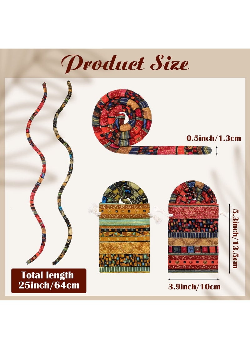 Excefore Spiral Lock Hair Tie Dreadlock Accessory, Bendable Hair Ties Long, Bun Wrap Ponytail Wrap Tie Thick Curly for Women and Men Ponytail Holders(2 Pcs) - Image 4
