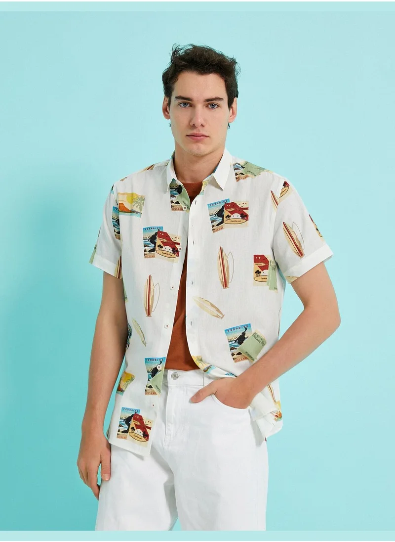 كوتن Surf Printed Short Sleeve Shirt