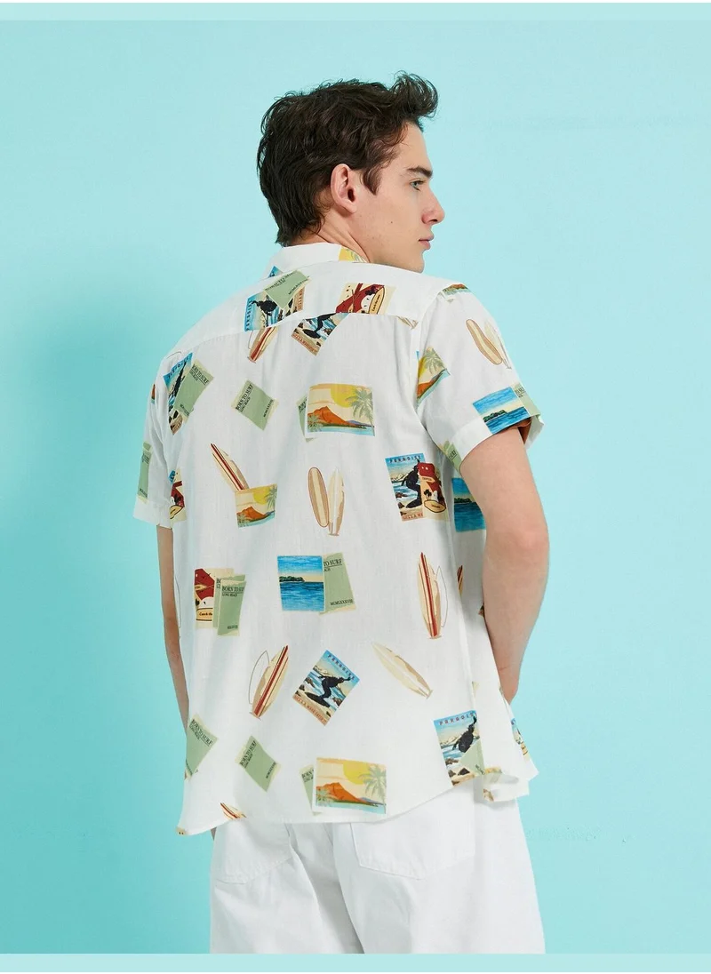 كوتن Surf Printed Short Sleeve Shirt
