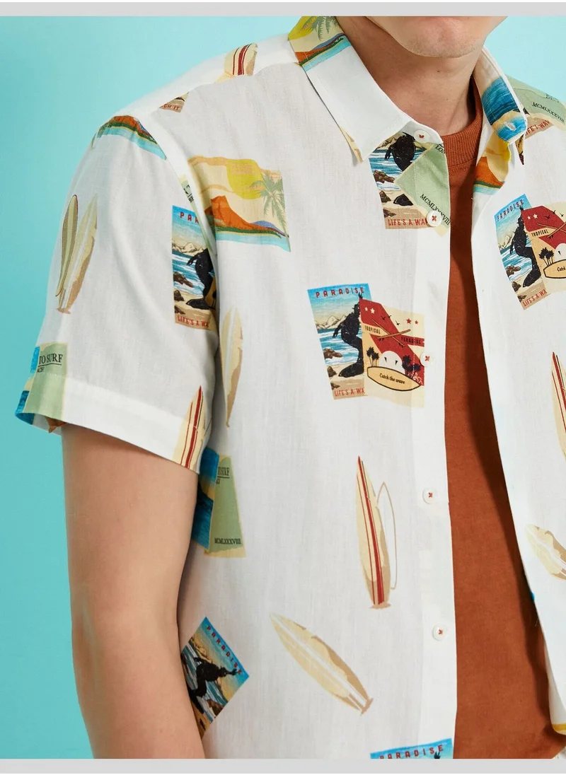 كوتن Surf Printed Short Sleeve Shirt