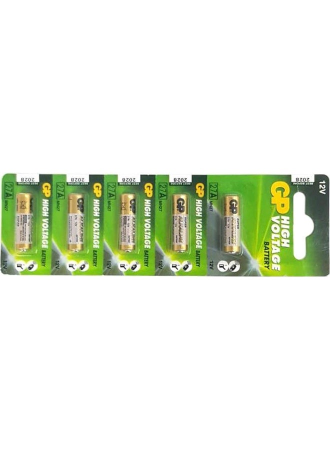 GP Pack of 5 12 Volt 27A Battery for Small Remote Control and Cigarette Lighter and Others - Image 2
