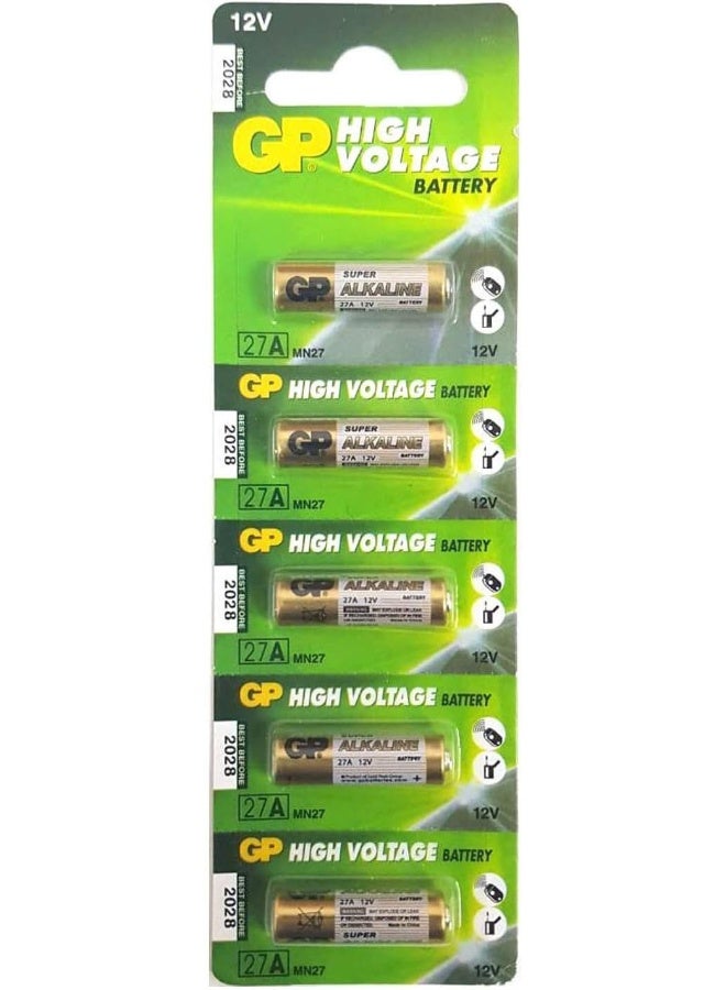 GP Pack of 5 12 Volt 27A Battery for Small Remote Control and Cigarette Lighter and Others - Image 1