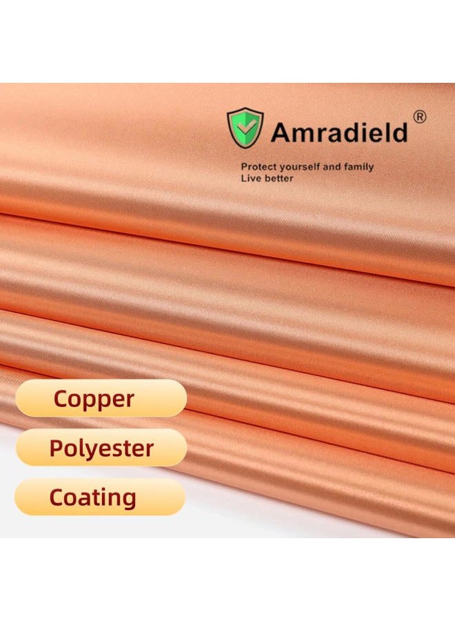 Amradield Pure Copper Faraday Fabric Cloth 39"x43" for WiFi Cell Bluetooth GPS Grounding Mobile Phone Copper Fabric Material Reduce Harmful Signals Protection Certified Healthy DIY Material - Image 3