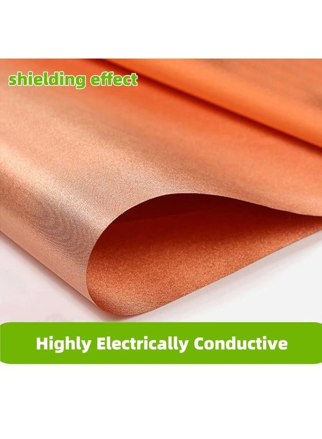 Amradield Pure Copper Faraday Fabric Cloth 39"x43" for WiFi Cell Bluetooth GPS Grounding Mobile Phone Copper Fabric Material Reduce Harmful Signals Protection Certified Healthy DIY Material - Image 4