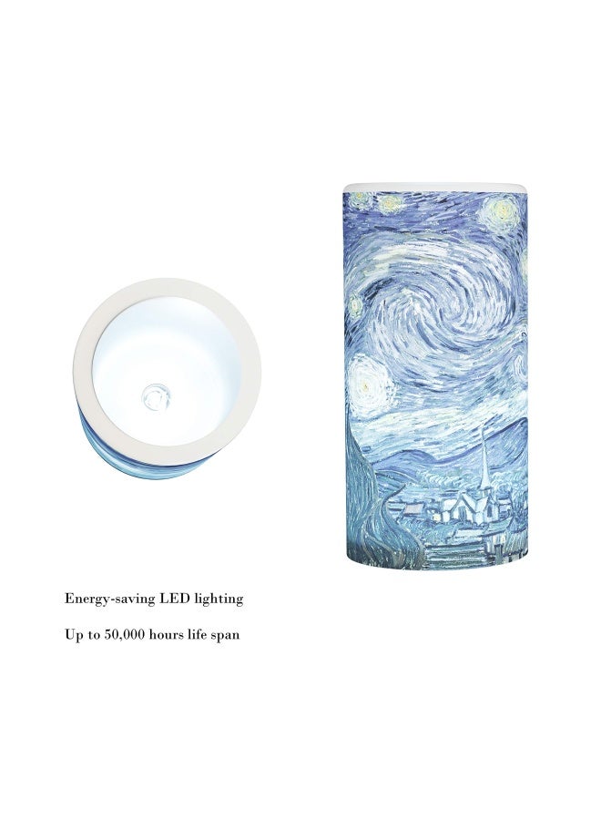 Lavish Home Flameless Candles - 2-Pack Van Gogh Starry Night Battery Operated Candles with Remote and Flickering Light for Home DÃ©cor - Image 5