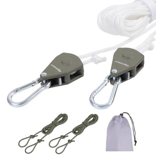 Vigorport Retractable Travel Clothesline, Portable Clothes Line Heavy Duty Rope Pully System with Carabiner for Outdoor Camping, Cruise Ships, Indoor Backyard, Balcony (White, 19Ft) - Image 5