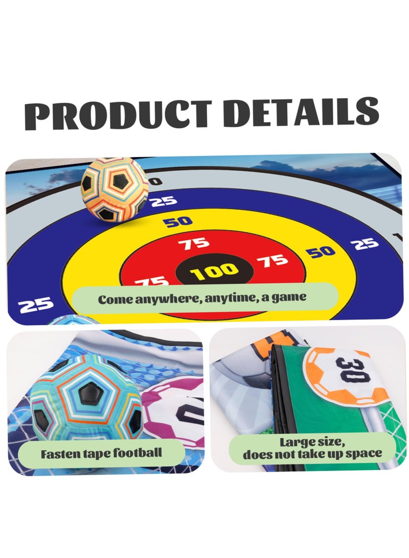 شو وو مجموعة ألعاب كرة القدم الداخلية والخارجية، تتضمن لعبة رمي هدف كرة القدم 59 × 59 بوصة، 2 كرة قدم لاصقة داخلية، مجموعة كرات قدم مع 4 خطافات لاصقة، 2 وتد أرضي، 4 شرائط للأطفال الأولاد والبنات كهدية - Image 4