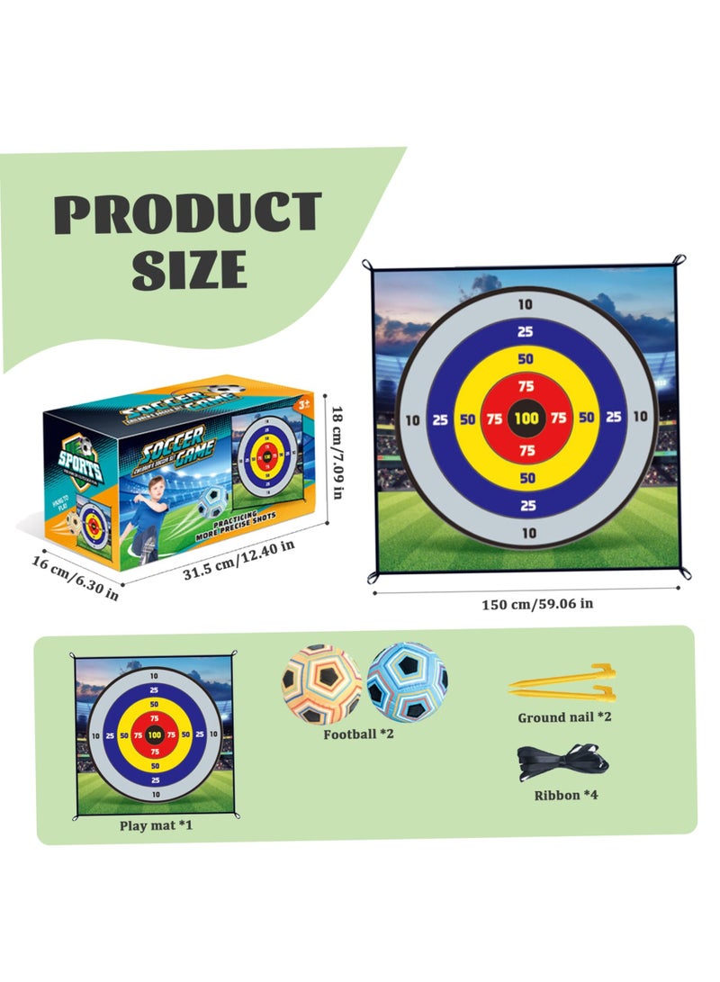 شو وو مجموعة ألعاب كرة القدم الداخلية والخارجية، تتضمن لعبة رمي هدف كرة القدم 59 × 59 بوصة، 2 كرة قدم لاصقة داخلية، مجموعة كرات قدم مع 4 خطافات لاصقة، 2 وتد أرضي، 4 شرائط للأطفال الأولاد والبنات كهدية - Image 5