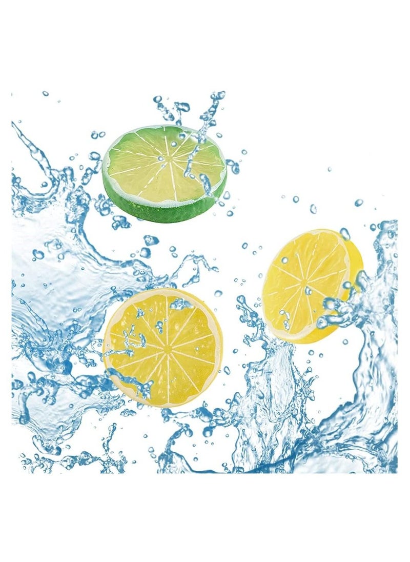 KASTWAVE Highly realistic home party decorative model of artificial lemon slice fruit (20 yellow +10 green)  - Image 2
