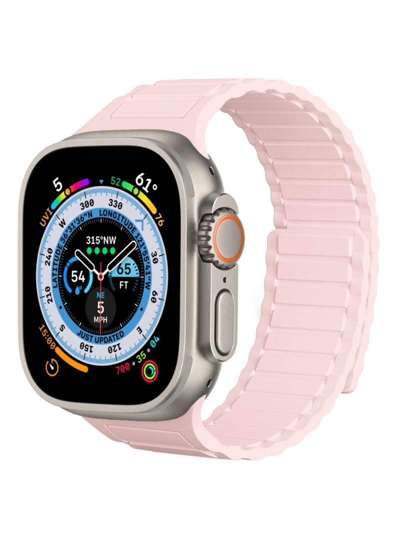 ICARLUS Magnetic Watchband Compatible with Apple Watch for Men 44mm 45mm 46mm 49mm 42mm（Series 3） Women Silicone Sport Strong Magnet Strap for iWatch Series 10 9 ULTRA 2 SE 8 7 6 5 4 3 1 - Image 1