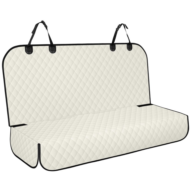 NECKORY Backseat Cover for Dogs, Waterproof and Non-Slip Pet Bench Seat Covers, Car Seat Protector for Back Seat, Universal Size Rear Car Seat Cover Fits Cars, Trucks and SUVs, L-Beige&Black - Image 1