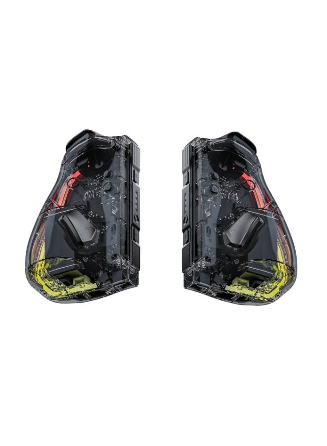 لين يوفو KS40 Transparent Style Wireless Joy-pad with 8 Color LED for Switch/NS OLED,Turbo Function Controller Joystick for Lite(Transparent Black) - Image 5
