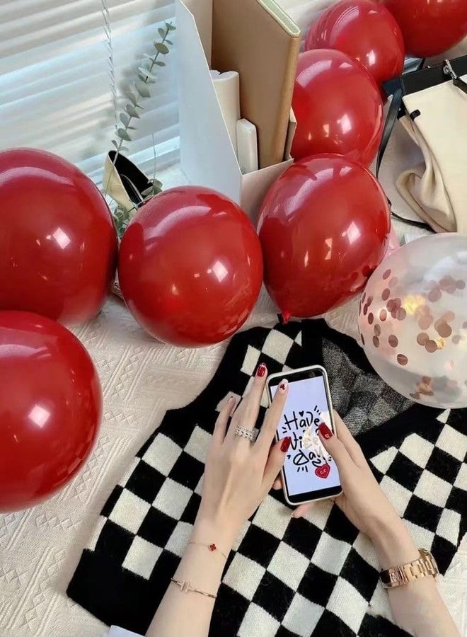 DECGOL Latex Balloons, 100-Pack Different Sizes 18 12 10 5 Inch Party Balloon Garland Kit (Ruby Red) - Image 4