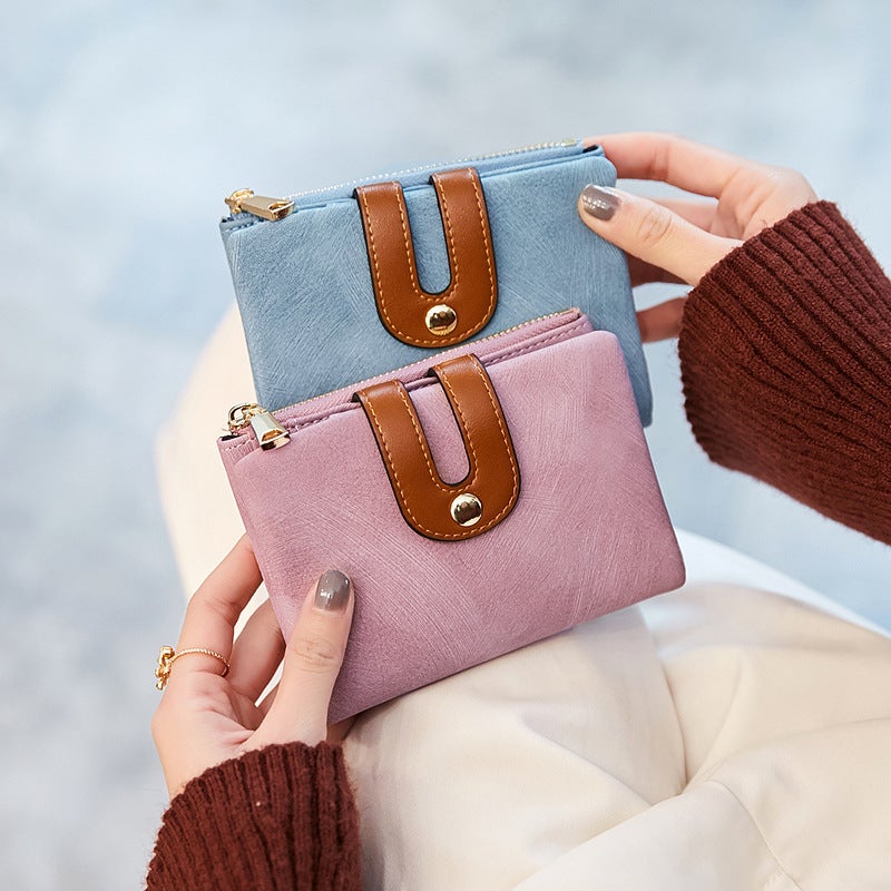 Phase Printed Leather Goods * Korean Style Wallet Female Short Style Student Simple Fashion Versatile 80% Off Stacking Wallet Female - Image 2