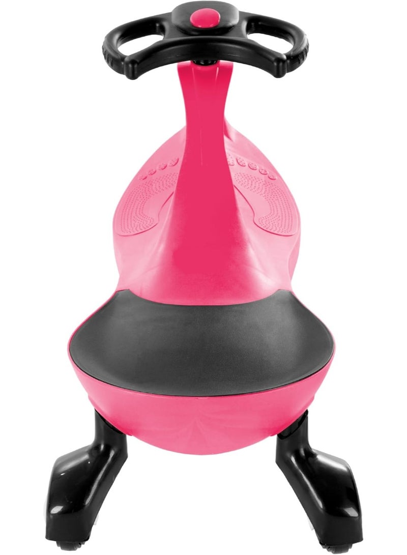 سيارة هزازة - لعبة ركوب للاطفال بعمر 3 سنوات فما فوق - العاب ركوب للاطفال بدون بطاريات او تروس او دواسات، فقط قم بلف وتذبذب وانطلق من هابي كيدو (وردي فاقع ) - Image 3