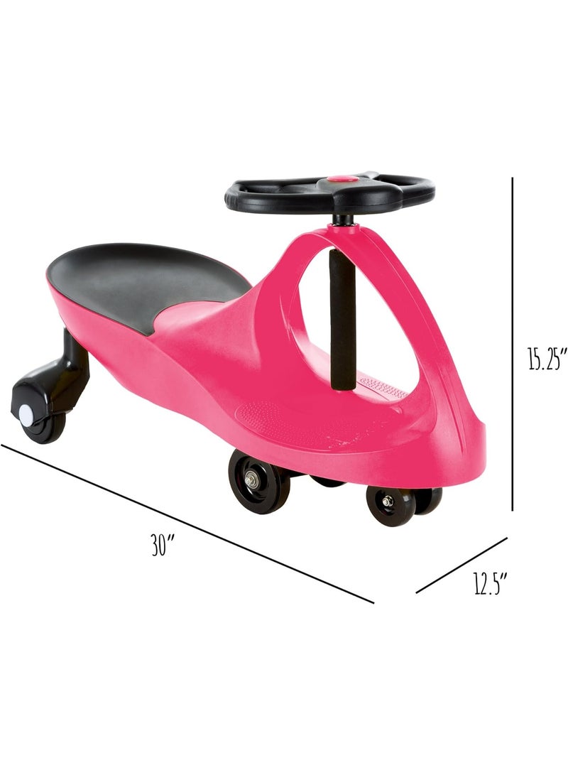 سيارة هزازة - لعبة ركوب للاطفال بعمر 3 سنوات فما فوق - العاب ركوب للاطفال بدون بطاريات او تروس او دواسات، فقط قم بلف وتذبذب وانطلق من هابي كيدو (وردي فاقع ) - Image 5