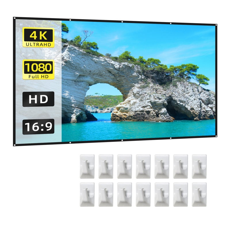 Portable Foldable Projector Screen 100-Inch 16:9 Format Support 4K HD Image Quality - Top Quality Milk Silk Fabric Outdoor Movie Screen for Indoor And Outdoor Use - Image 1