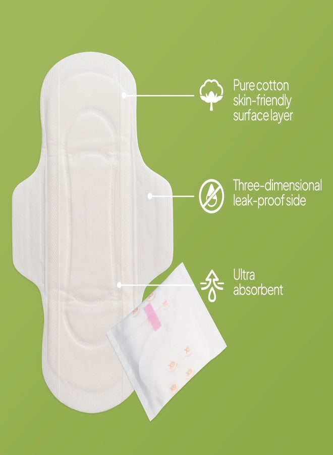 X9 Cotton Cover Period Pads, Regular Absorbency Pads for Women with Wings, 28 Count - Image 2