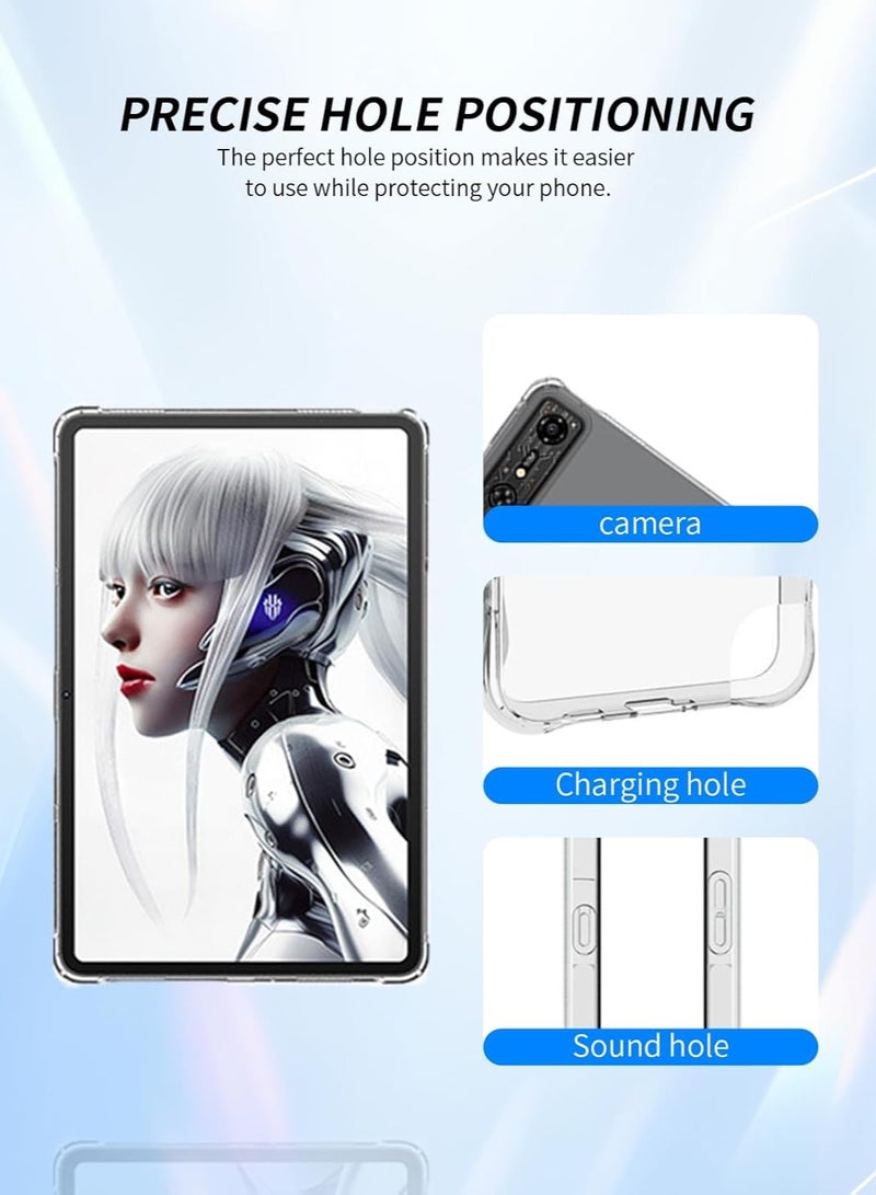 Case for ZTE Nubia RedMagic Pad Pro 10.9", Shockproof Impact Resistant Flexible Cover, Anti-Scratch Transparent Clear TPU Protective Shell -Clear  - Image 3