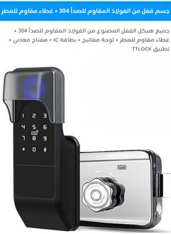 Generic Intelligent Door Lock Digital Password Outdoor Iron Door Double Fingerprint Electronic Wheel Lock Suitable for Home Office Front Door Bedroom  - Image 3