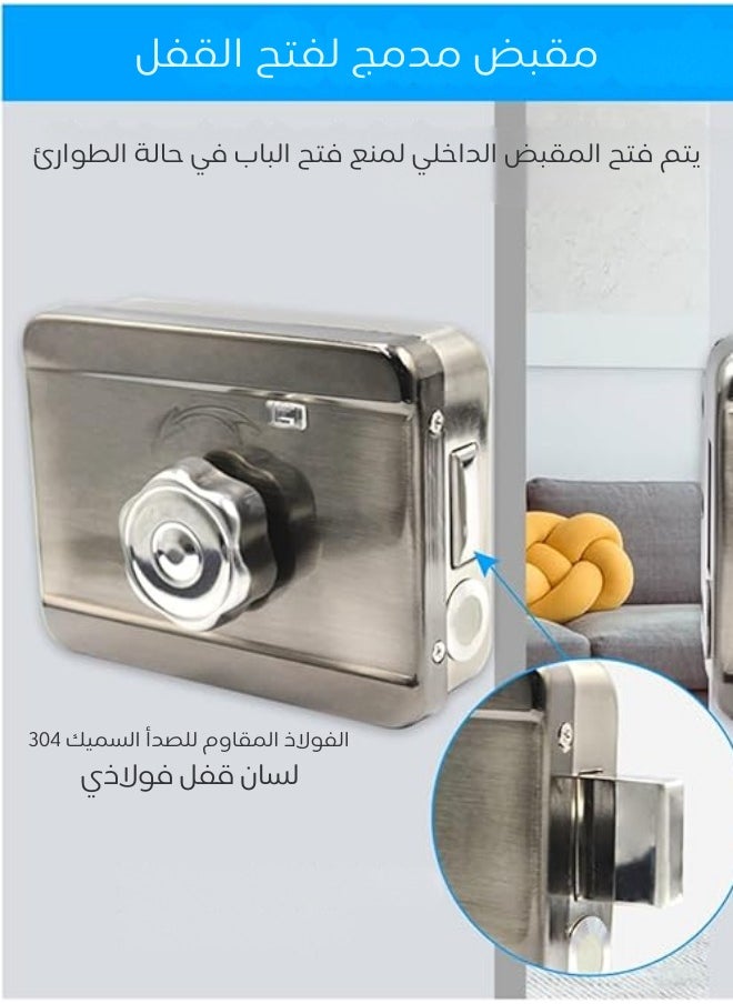 Generic Intelligent Door Lock Digital Password Outdoor Iron Door Double Fingerprint Electronic Wheel Lock Suitable for Home Office Front Door Bedroom  - Image 5