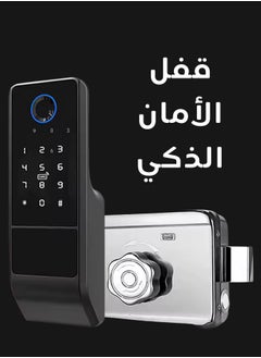 Generic Intelligent Door Lock Digital Password Outdoor Iron Door Double Fingerprint Electronic Wheel Lock Suitable for Home Office Front Door Bedroom  - Image 2