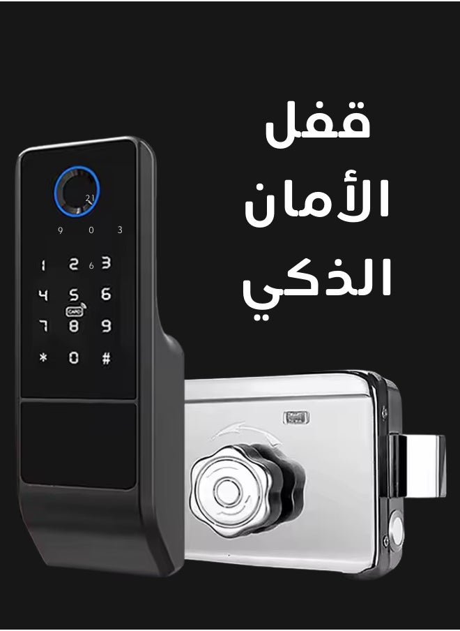 Generic Intelligent Door Lock Digital Password Outdoor Iron Door Double Fingerprint Electronic Wheel Lock Suitable for Home Office Front Door Bedroom  - Image 2
