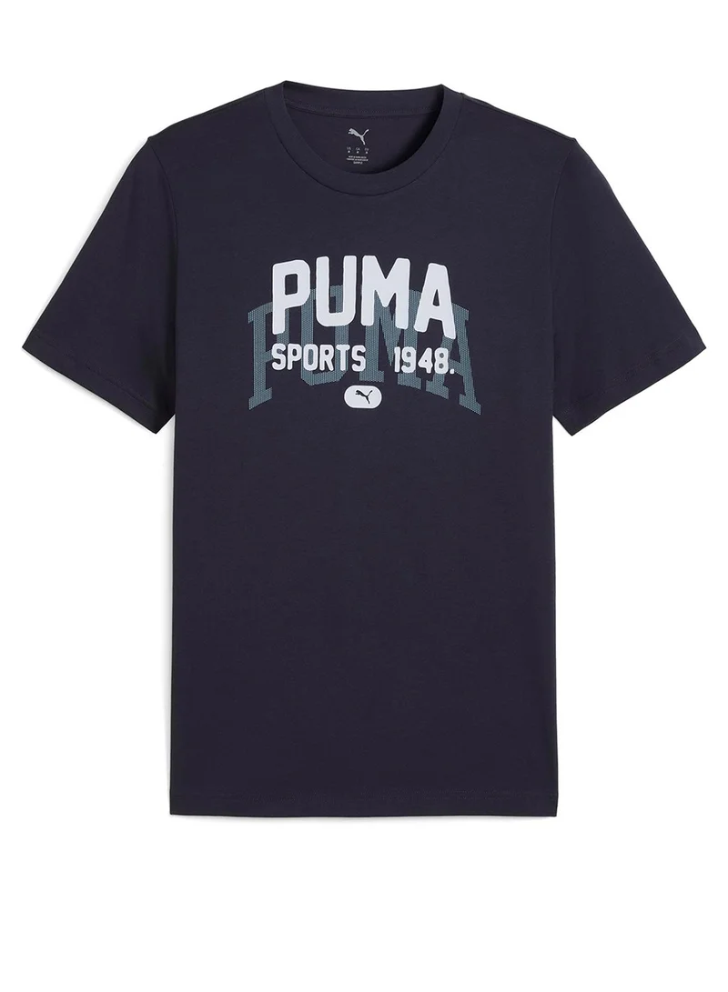 PUMA new navy Puma Men's Graphic Varsity Tee for Men | Best Price UAE