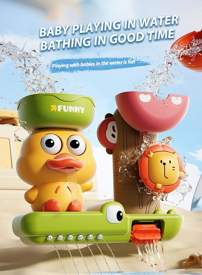 Funny Baby Toddler Bath Toys,Bath Wall Toy for Toddlers Baby and Kids,Water Spray Baby Bath ,Boys and Girls Bathtub Toy,baby children's bathroom, playing in the water, soaking in a bath,Spinning Gear and Googly Eyes for Toddler or Baby Bath Time, Sensory Development Bath Tub Toys - Image 1