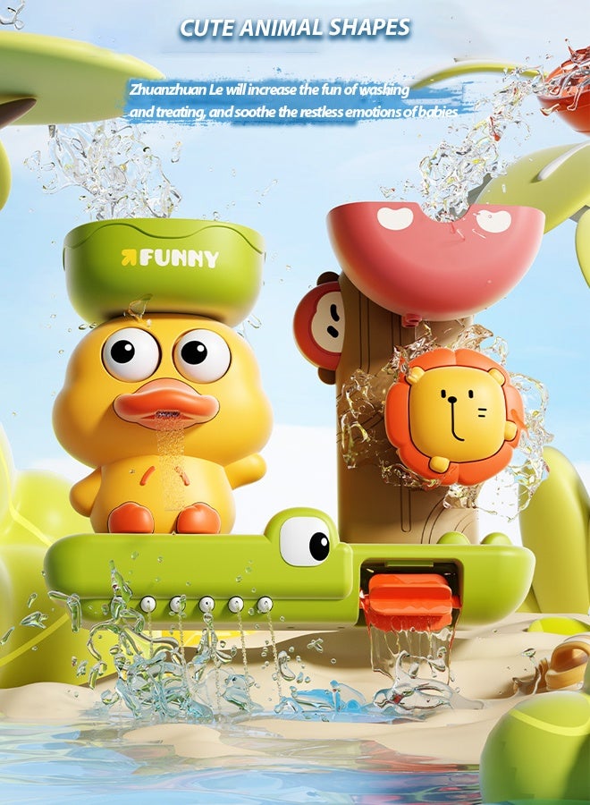 Funny Baby Toddler Bath Toys,Bath Wall Toy for Toddlers Baby and Kids,Water Spray Baby Bath ,Boys and Girls Bathtub Toy,baby children's bathroom, playing in the water, soaking in a bath,Spinning Gear and Googly Eyes for Toddler or Baby Bath Time, Sensory Development Bath Tub Toys - Image 3