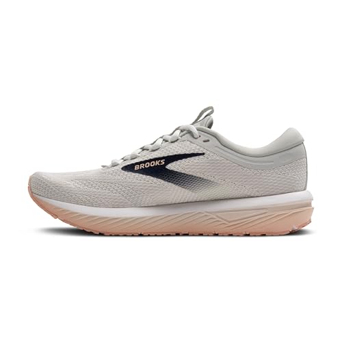 Brooks Women’s Revel 7 Neutral Running Shoe - Oyster/White/Tropical Peach - 6.5 Medium - Image 5