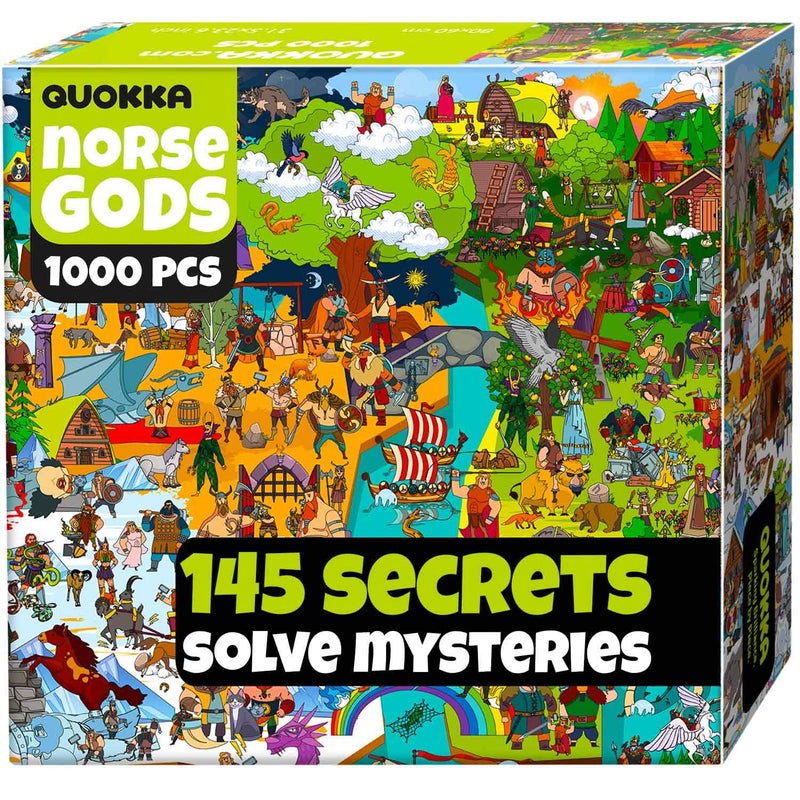 QUOKKA 1000 Piece Puzzle for Adults Norse Gods Adult Puzzles with Secret Tasks Immersive Audio Story of Ancient Myths and Legends for Deep Relaxation for Challenge Puzzle Lovers - Image 3