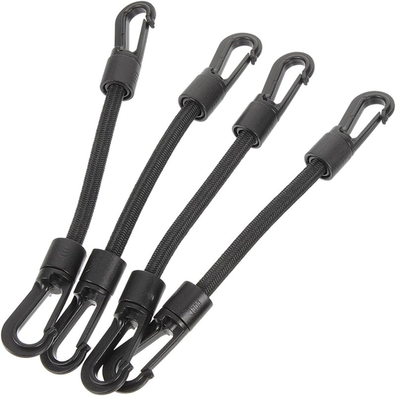 Gatuida 4pcs Elastic Hook Straps Outdoor Camping Accessory Multi Use Rope Tie Downs Portable Pom Hooks for Kayak Tents and Daily Use - Image 1
