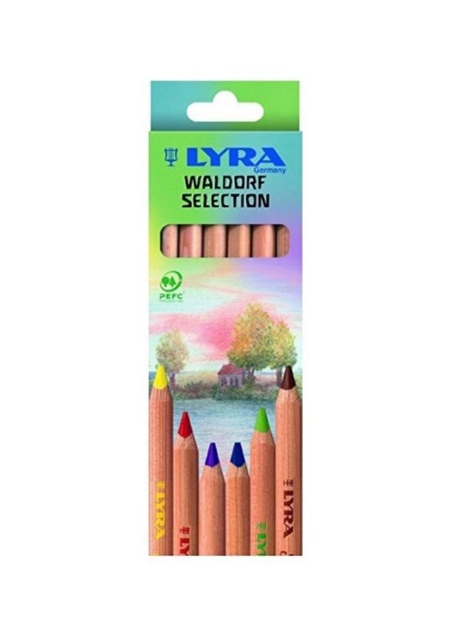 Lyra - Waldorf Selection Triangular Colored Pencils Set Of 6 Jumbo Colored Pencils With A 6.25Mm Core Highly Pigmented Thick Colored Pencils For Artists And Students Durable Pencils For Coloring - Image 1