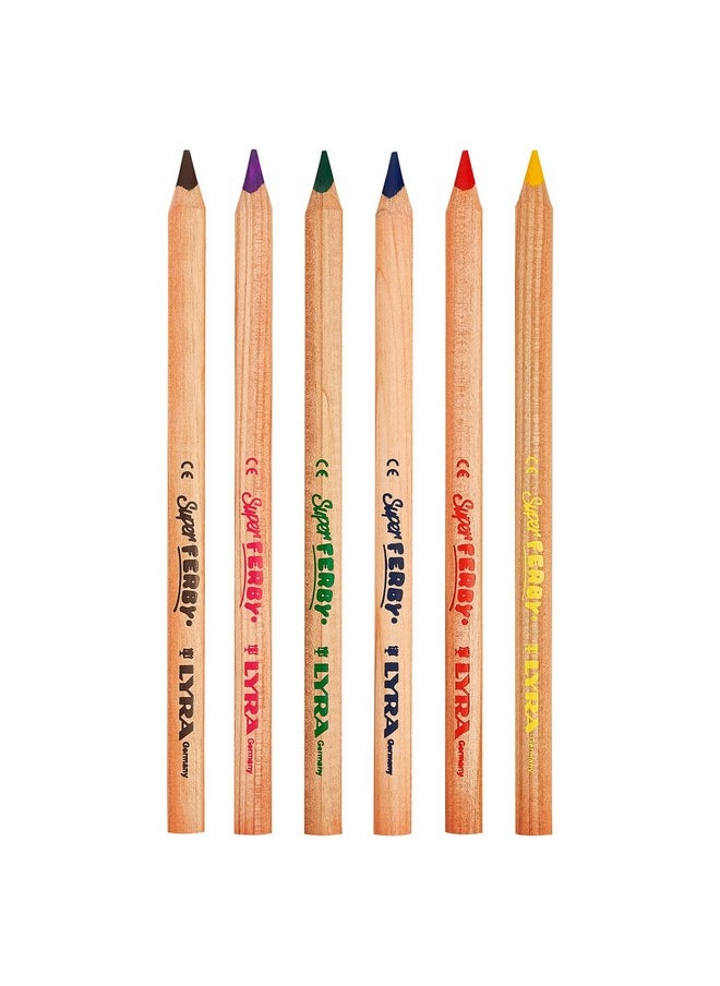 Lyra - Waldorf Selection Triangular Colored Pencils Set Of 6 Jumbo Colored Pencils With A 6.25Mm Core Highly Pigmented Thick Colored Pencils For Artists And Students Durable Pencils For Coloring - Image 1