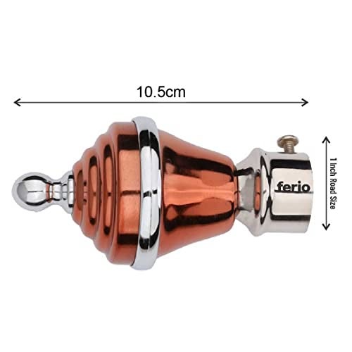 FERIO Stainless Steel Curtain Brackets Parda Holders Rose Gold with Silver for Bathroom Kitchen Door and Window Accessories Fitting for 1 Inch Rod Size Only Finals (Pack of 10) - Image 2