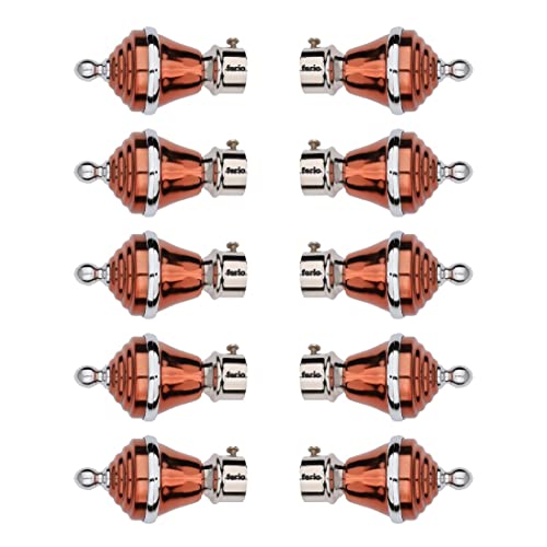 FERIO Stainless Steel Curtain Brackets Parda Holders Rose Gold with Silver for Bathroom Kitchen Door and Window Accessories Fitting for 1 Inch Rod Size Only Finals (Pack of 10) - Image 1