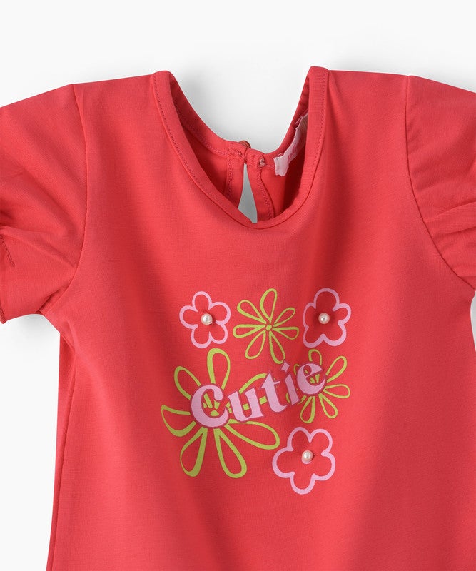 JELLIENE GIRLS GRAPHIC PRINT RUFFLE SLEEVE TOP - Image 3