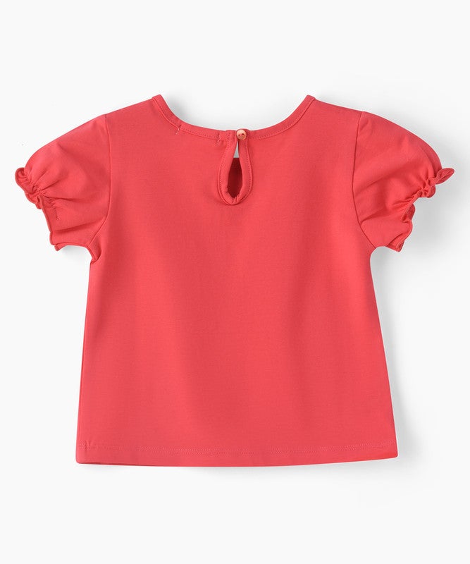 JELLIENE GIRLS GRAPHIC PRINT RUFFLE SLEEVE TOP - Image 2