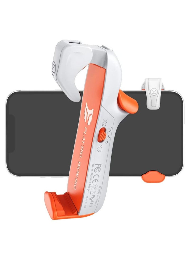 Won Mobile Gaming Trigger PUBG/COD Portable Grip Sensitive Shoot Aim Joysticks Double Fire Button Single Point/3x Burst/Custom Recording for IOS and Android Phone M1