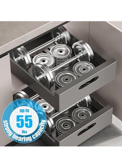 YQbest Cabinet Organizer Drawer - Pull Out Cabinet Drawers 17" Deep Adhesive Slide Out Storage Shelf  for Kitchen Pantry Bathroom Home, Black  - Image 5