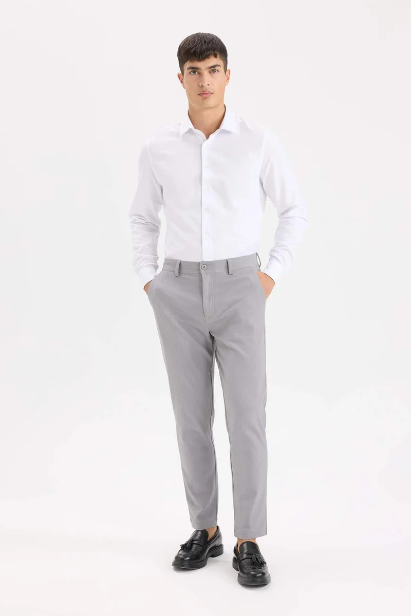 ديفاكتو Tailored Fit Straight Leg Stretch Trousers