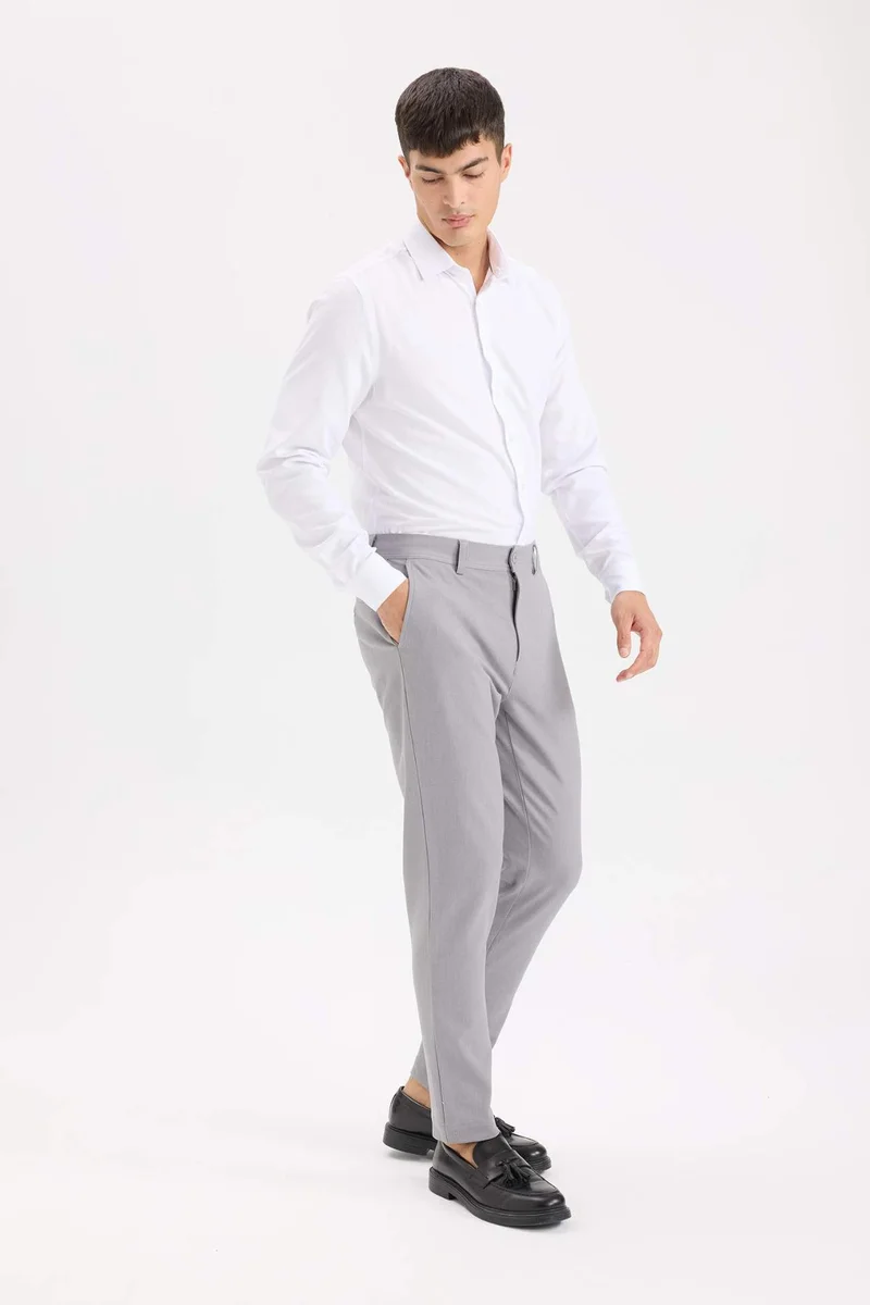 ديفاكتو Tailored Fit Straight Leg Stretch Trousers