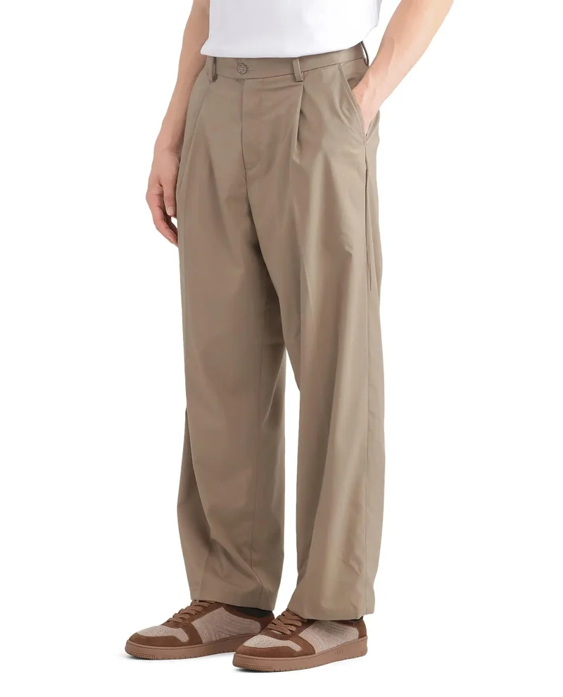 Rare Rabbit Men's Linen Blend Korean Relaxed Fit Solid Trouser