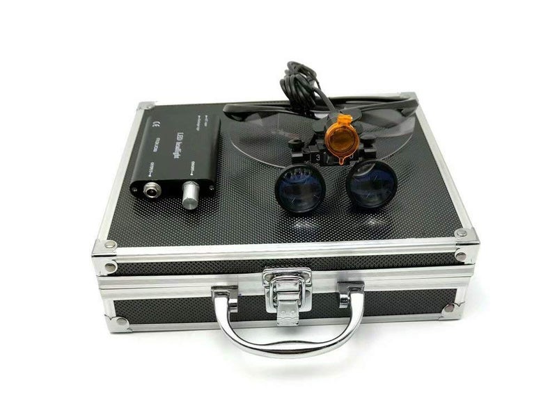 35X 420 Binocular Loupes Magnifier Glasses Blue LED Head Light
