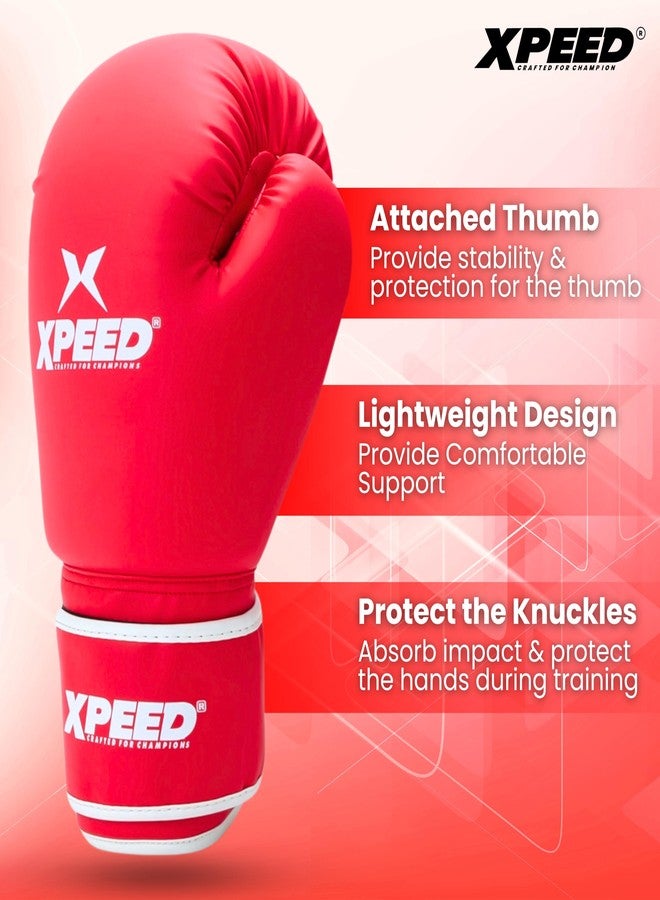 Massive Speed System XPEED PU Boxing Gloves | Sparring Gloves for Boxing, MMA, Kickboxing, Muay Thai, Excellent Impact Resistance for Men & Women | Reinforced Moulded Foam Padding | Training Boxing Glove (16OZ, RED) - Image 3