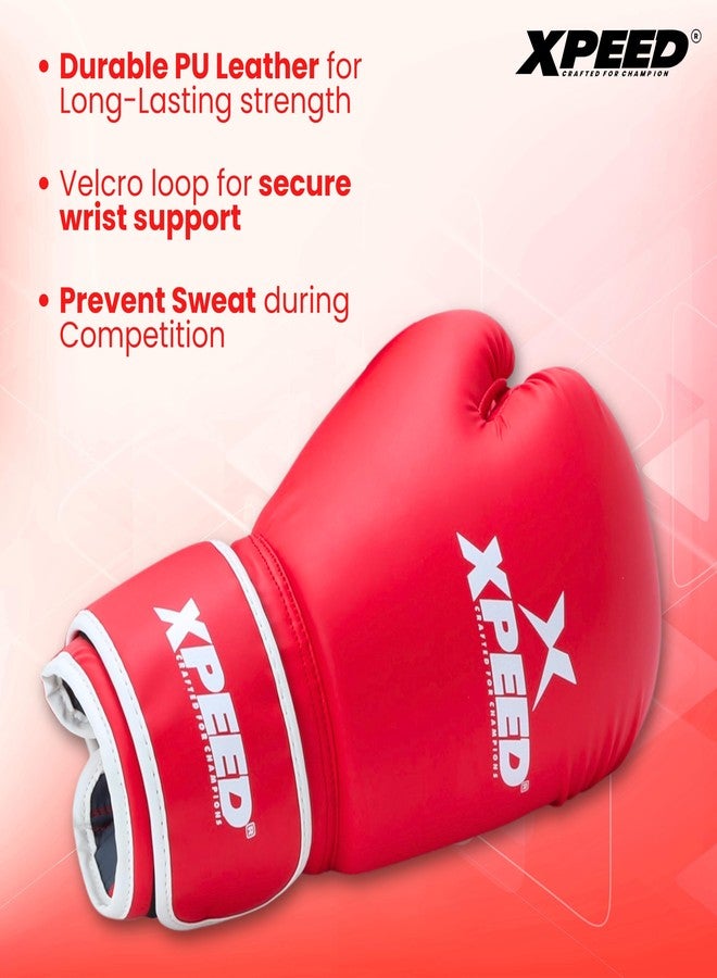 Massive Speed System XPEED PU Boxing Gloves | Sparring Gloves for Boxing, MMA, Kickboxing, Muay Thai, Excellent Impact Resistance for Men & Women | Reinforced Moulded Foam Padding | Training Boxing Glove (16OZ, RED) - Image 5