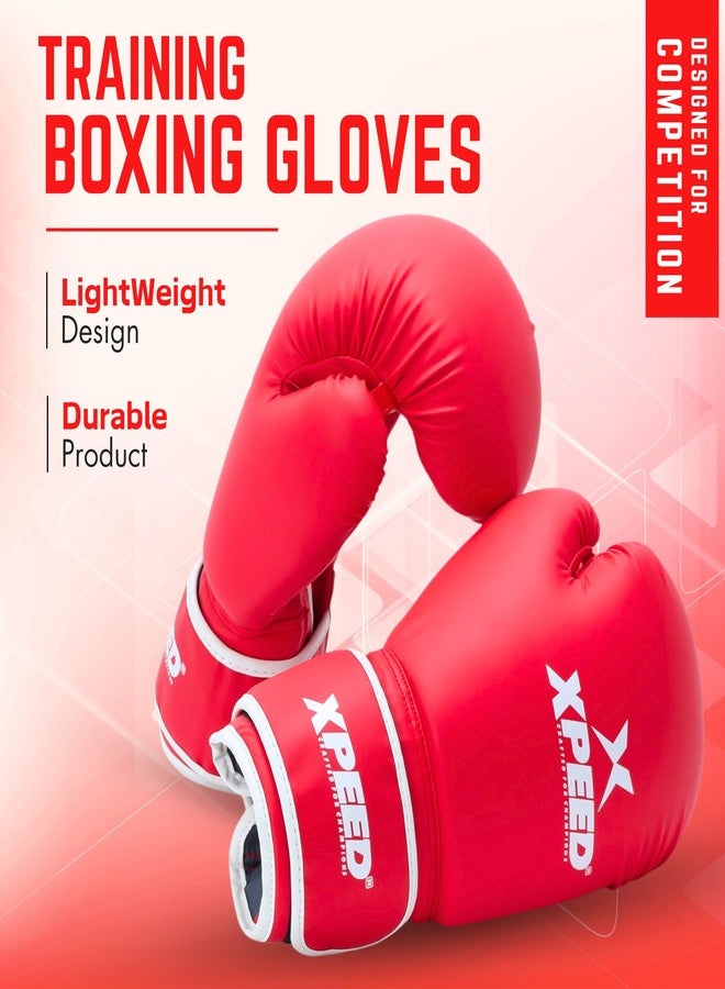 Massive Speed System XPEED PU Boxing Gloves | Sparring Gloves for Boxing, MMA, Kickboxing, Muay Thai, Excellent Impact Resistance for Men & Women | Reinforced Moulded Foam Padding | Training Boxing Glove (16OZ, RED) - Image 2