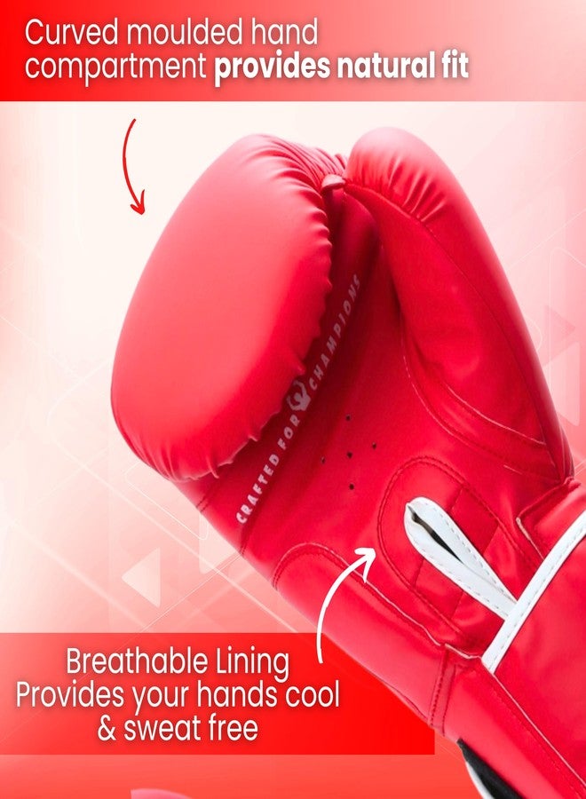 Massive Speed System XPEED PU Boxing Gloves | Sparring Gloves for Boxing, MMA, Kickboxing, Muay Thai, Excellent Impact Resistance for Men & Women | Reinforced Moulded Foam Padding | Training Boxing Glove (16OZ, RED) - Image 4